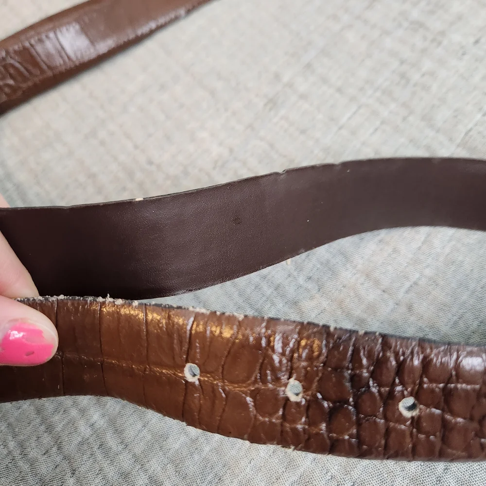 Ny&CO Wide Tan Faux Leather Belt Medium size M 00s Y2k